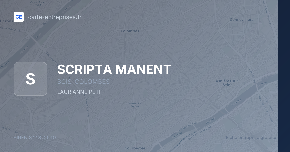 SCRIPTA MANENT — 844372540 — fiche entreprise