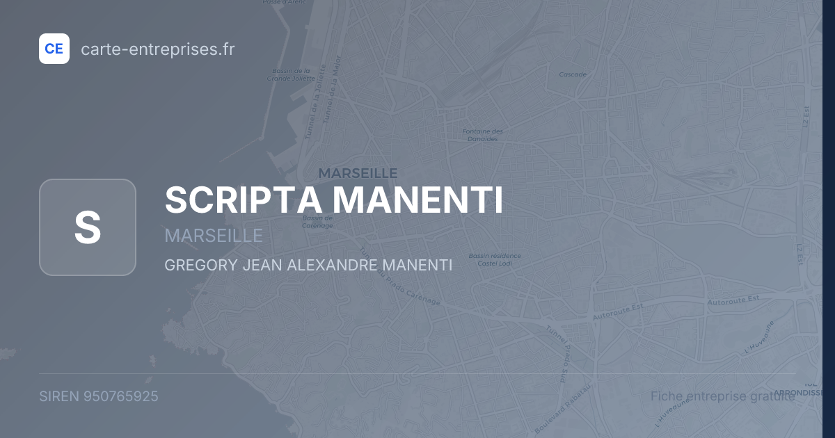 SCRIPTA MANENTI — 950765925 — fiche entreprise