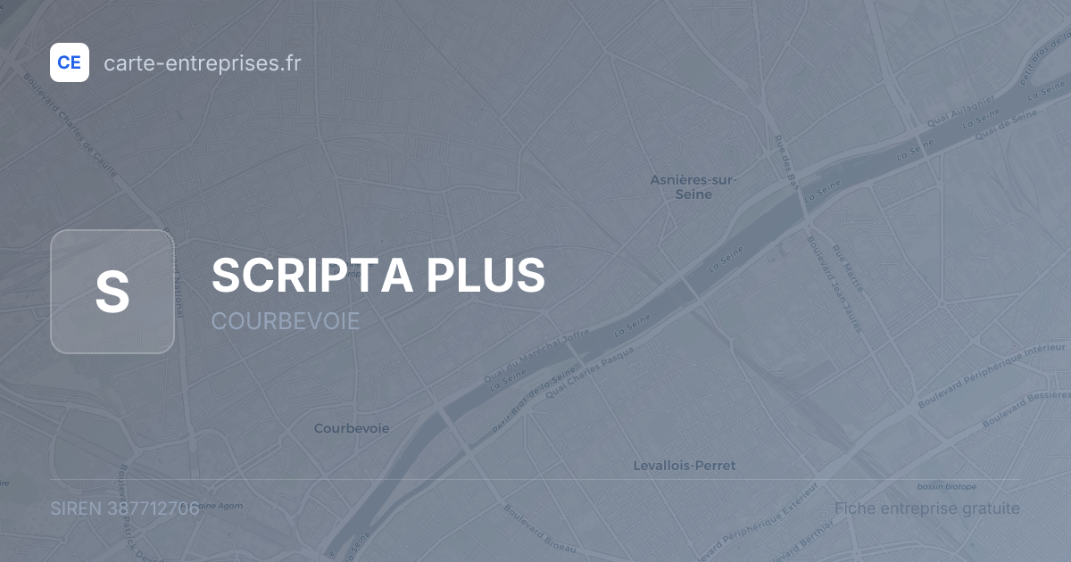 SCRIPTA PLUS — 387712706 — fiche entreprise