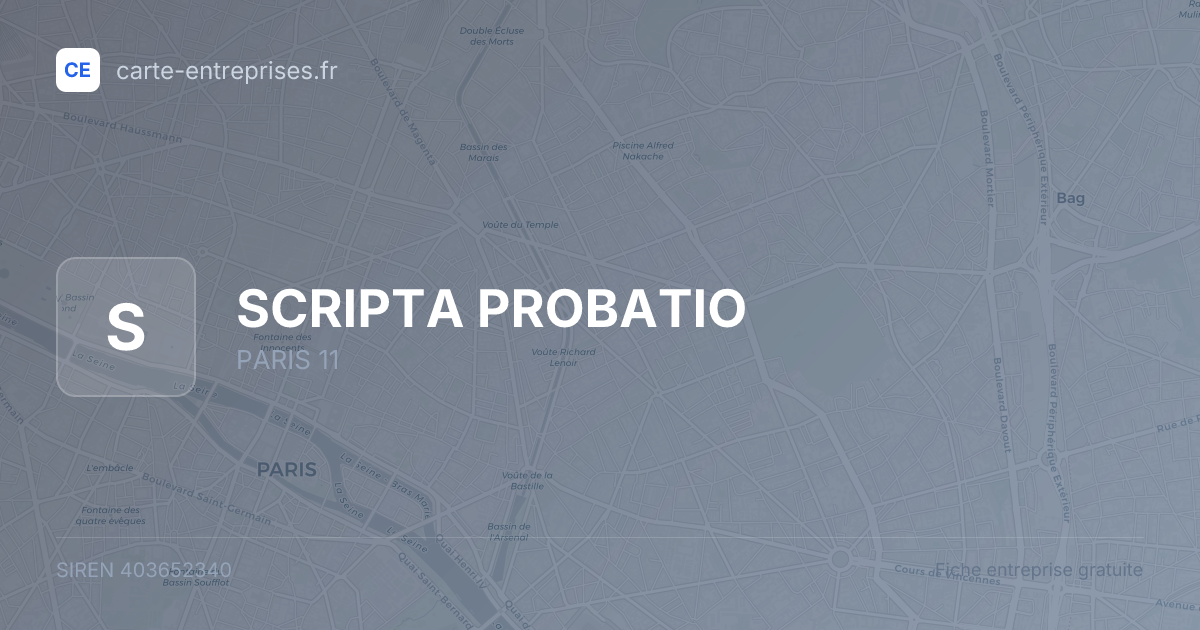 SCRIPTA PROBATIO — 403652340 — fiche entreprise