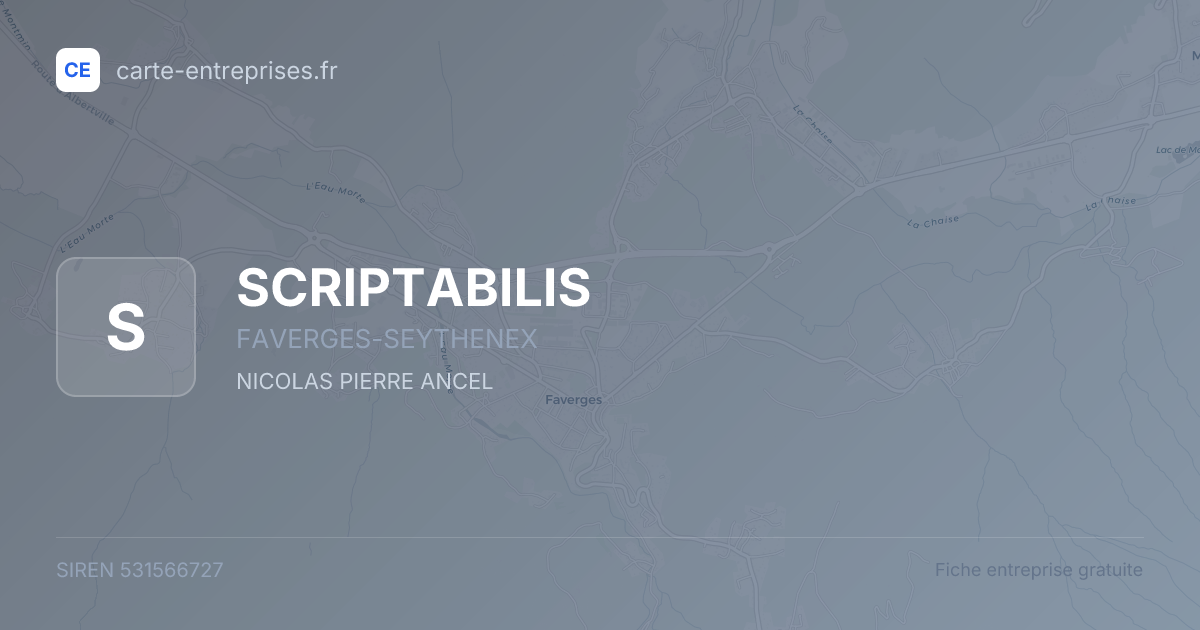 SCRIPTABILIS — 531566727 — fiche entreprise