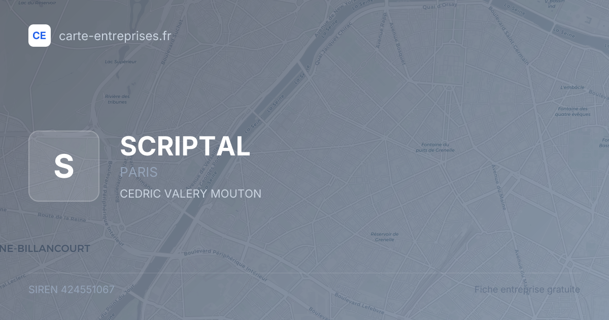 SCRIPTAL — 424551067 — fiche entreprise