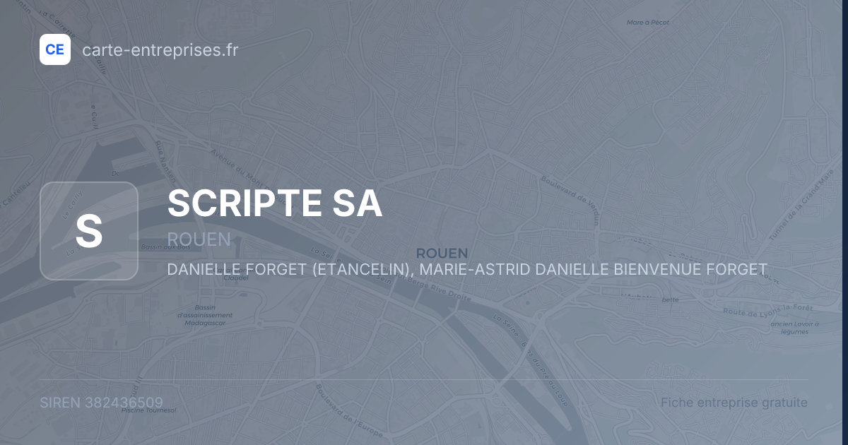 SCRIPTE SA — 382436509 — fiche entreprise