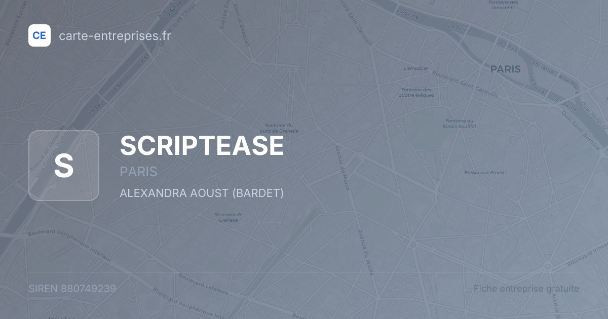 SCRIPTEASE — 880749239 — fiche entreprise