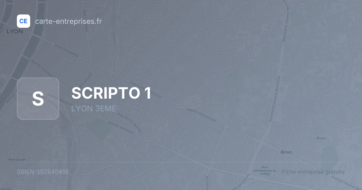 SCRIPTO 1 — 392640819 — fiche entreprise