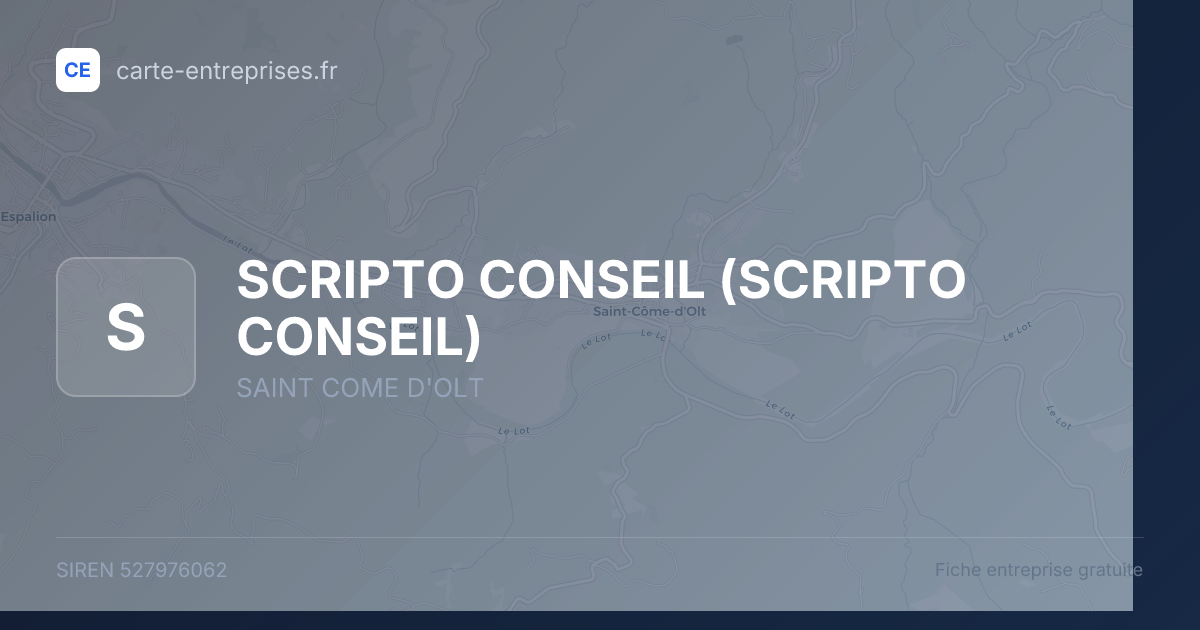SCRIPTO CONSEIL — 527976062 — fiche entreprise