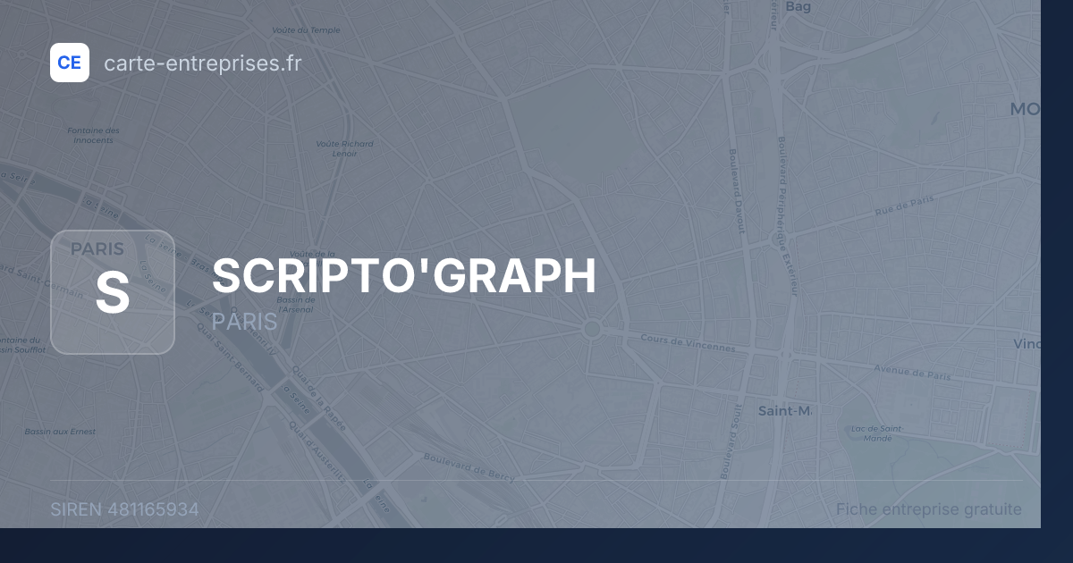 SCRIPTO'GRAPH — 481165934 — fiche entreprise