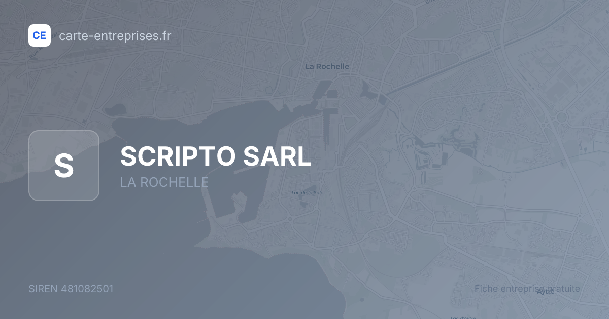 SCRIPTO SARL — 481082501 — fiche entreprise
