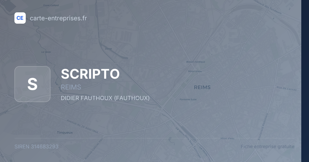 SCRIPTO — 314683293 — fiche entreprise