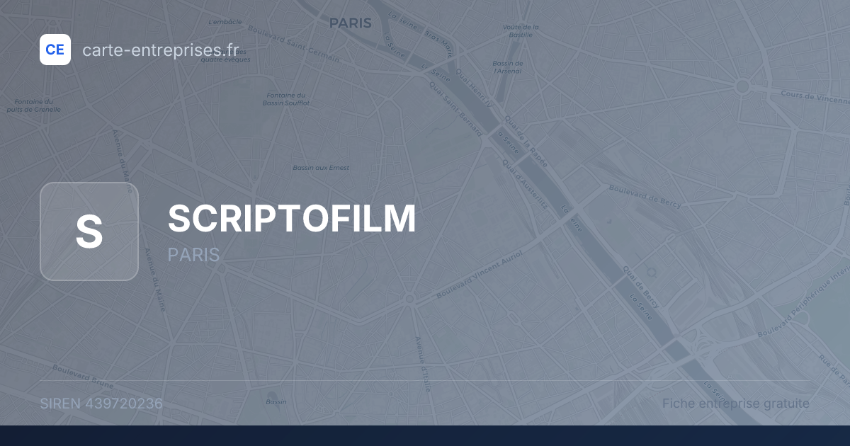 SCRIPTOFILM — 439720236 — fiche entreprise