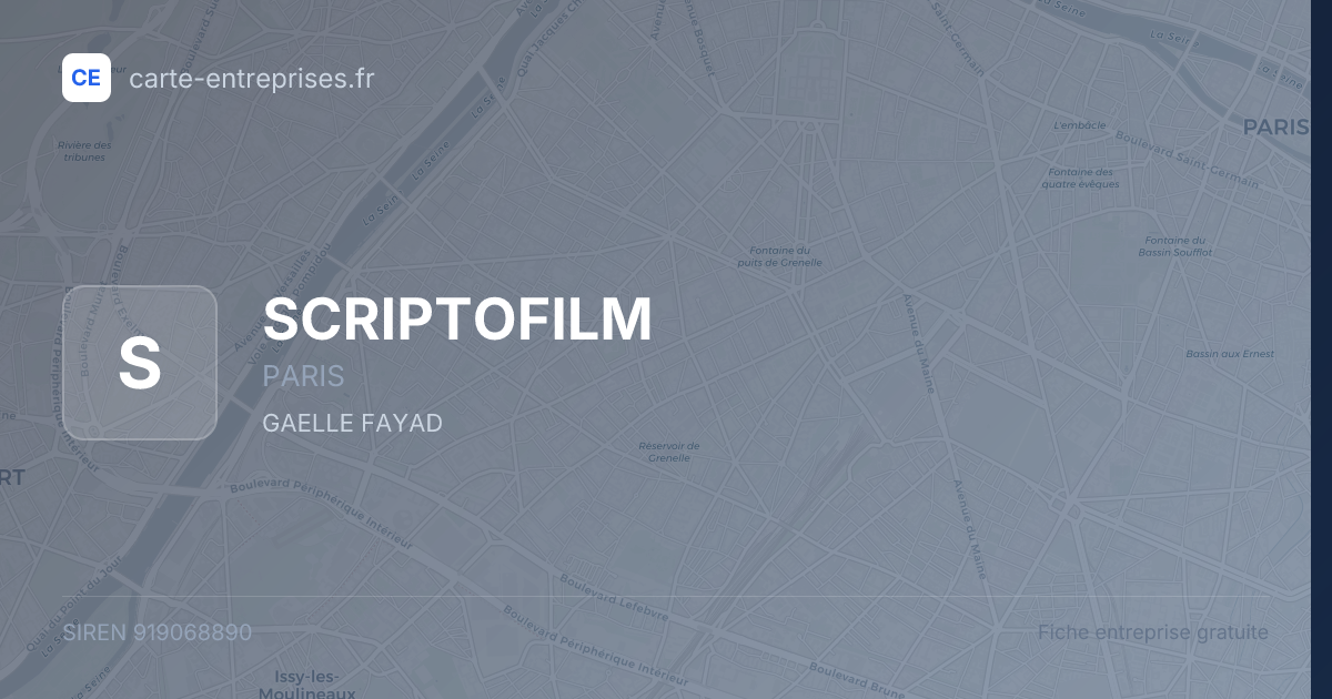 SCRIPTOFILM — 919068890 — fiche entreprise