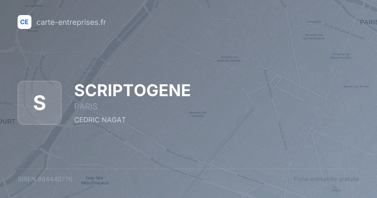 SCRIPTOGENE — 984440776 — fiche entreprise