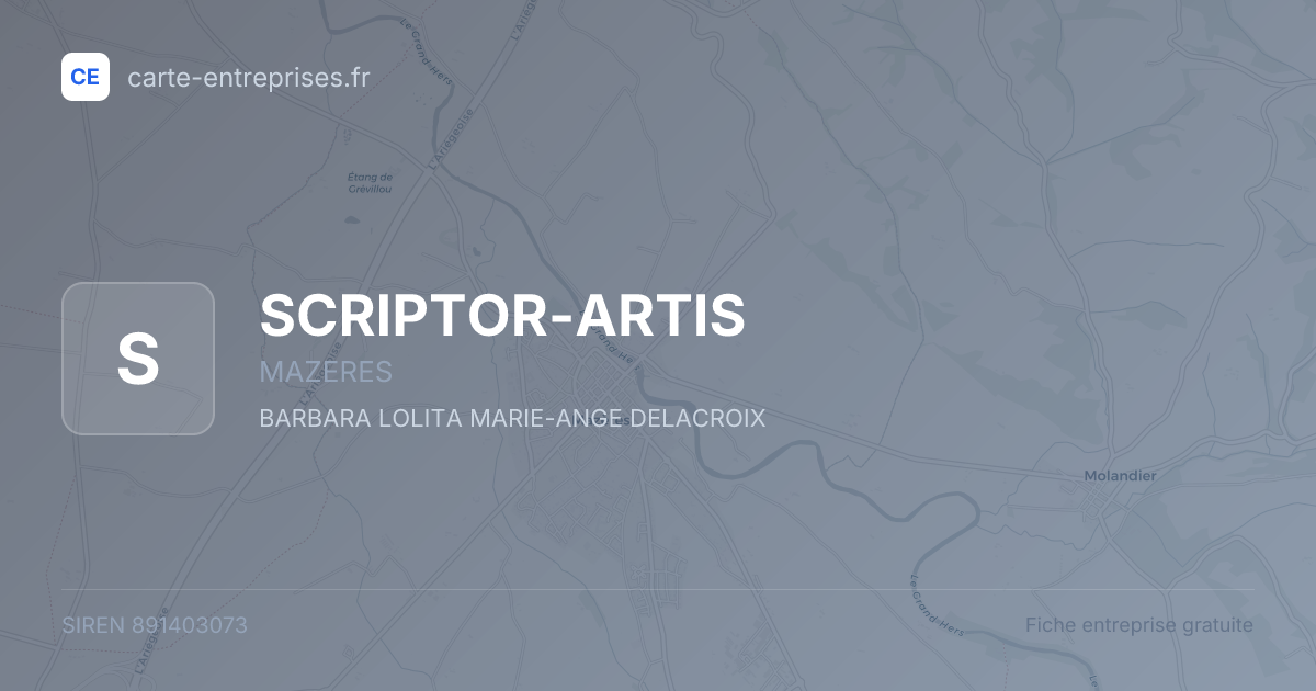 SCRIPTOR-ARTIS — 891403073 — fiche entreprise