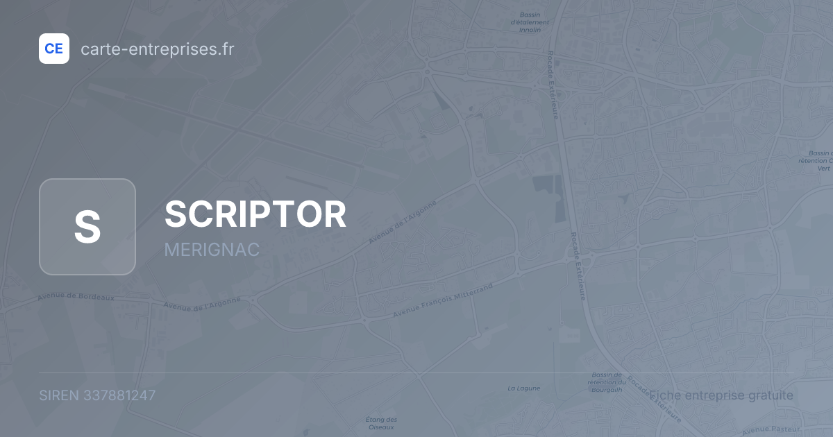 SCRIPTOR — 337881247 — fiche entreprise