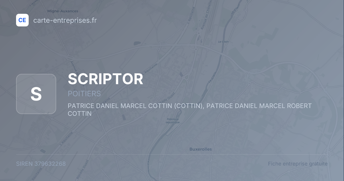 SCRIPTOR — 379632268 — fiche entreprise