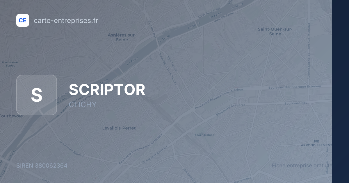SCRIPTOR — 380062364 — fiche entreprise