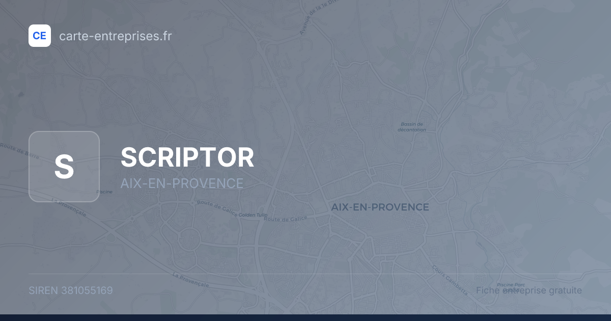 SCRIPTOR — 381055169 — fiche entreprise