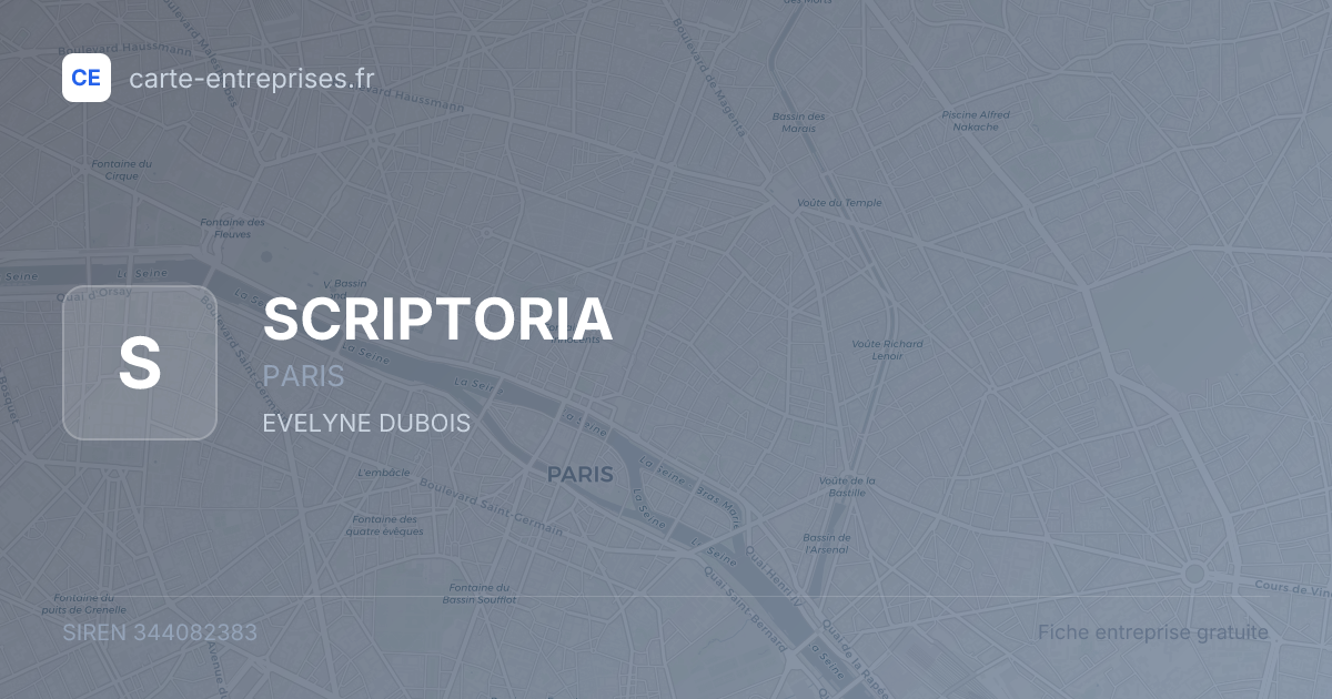 SCRIPTORIA — 344082383 — fiche entreprise