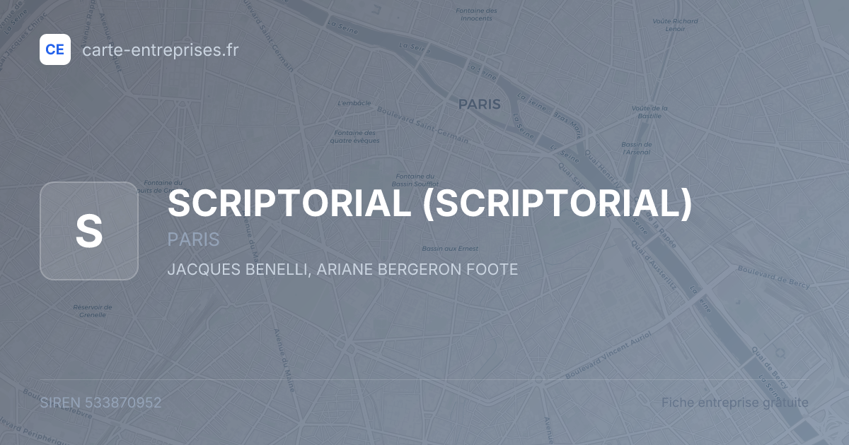 SCRIPTORIAL — 533870952 — fiche entreprise