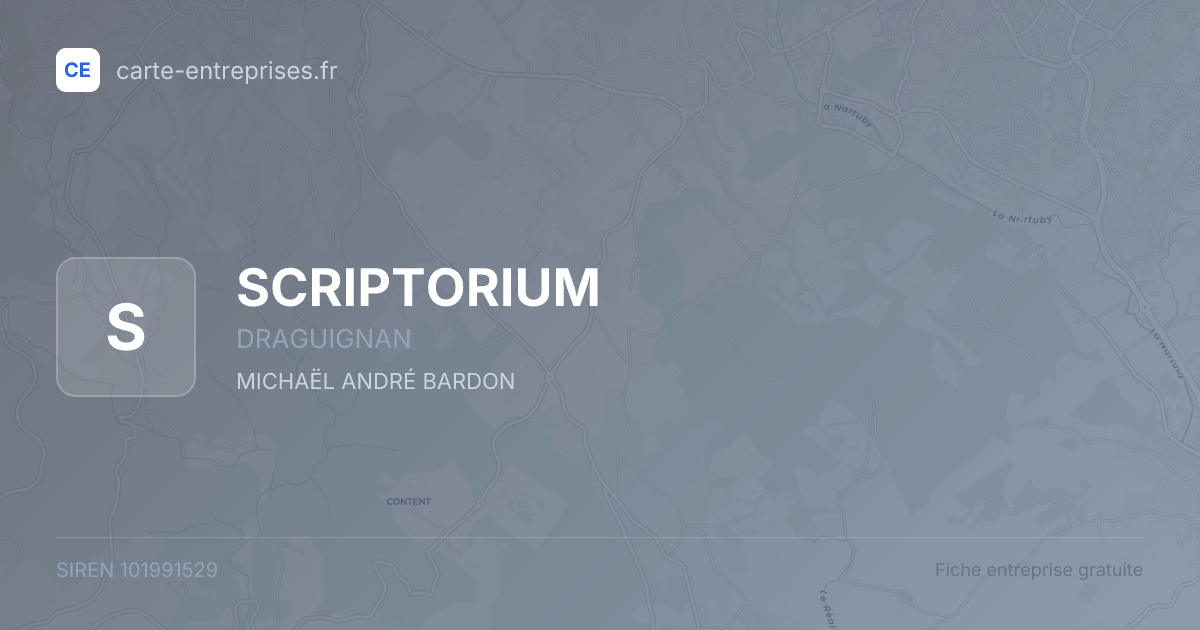 SCRIPTORIUM — 101991529 — fiche entreprise
