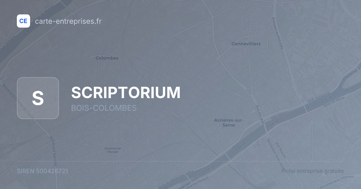 SCRIPTORIUM — 500426721 — fiche entreprise