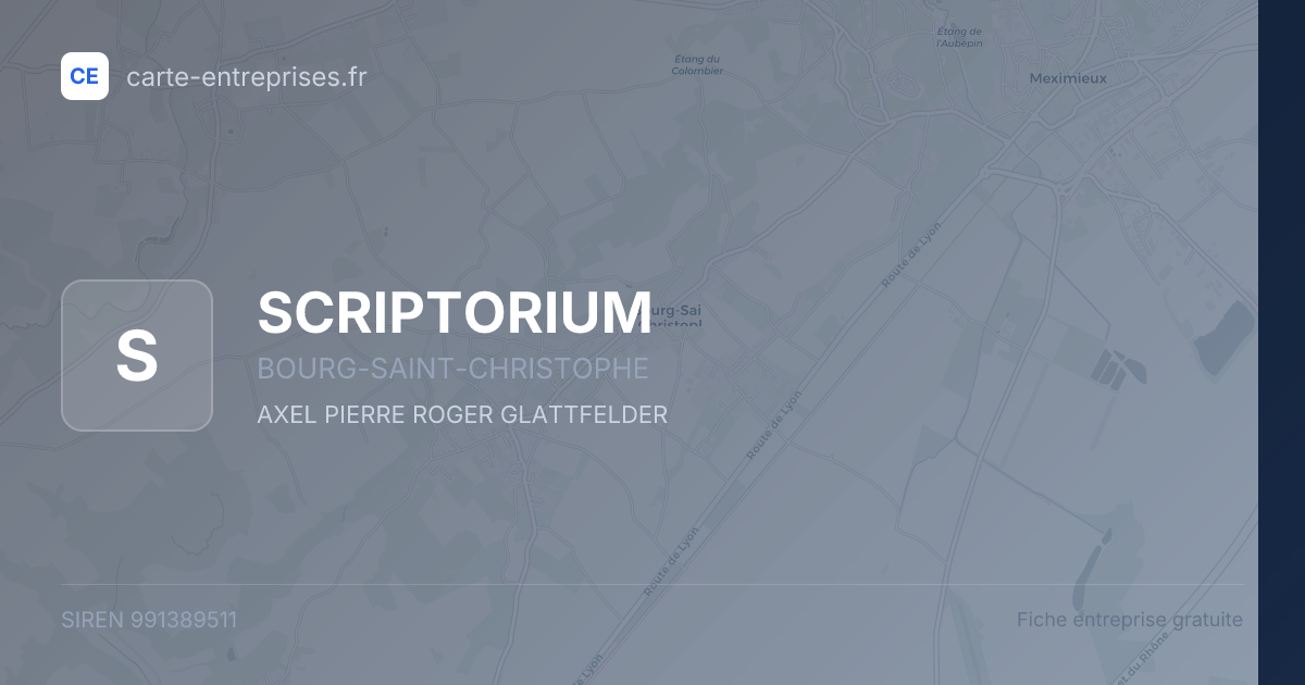 SCRIPTORIUM — 991389511 — fiche entreprise