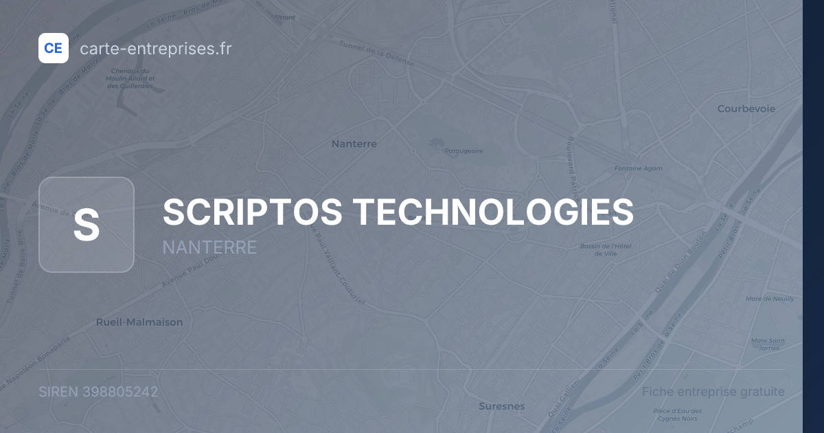 SCRIPTOS TECHNOLOGIES — 398805242 — fiche entreprise