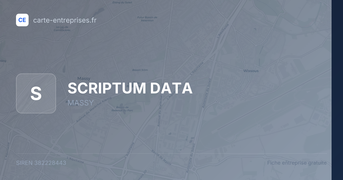 SCRIPTUM DATA — 382228443 — fiche entreprise