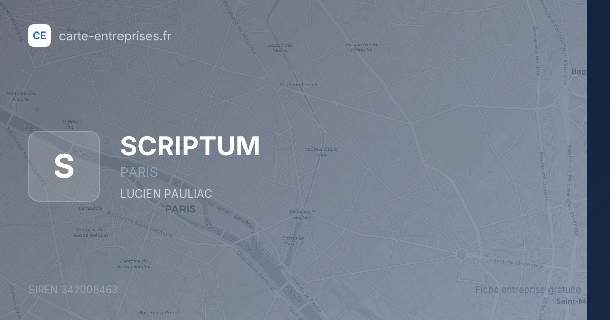 SCRIPTUM — 342008463 — fiche entreprise