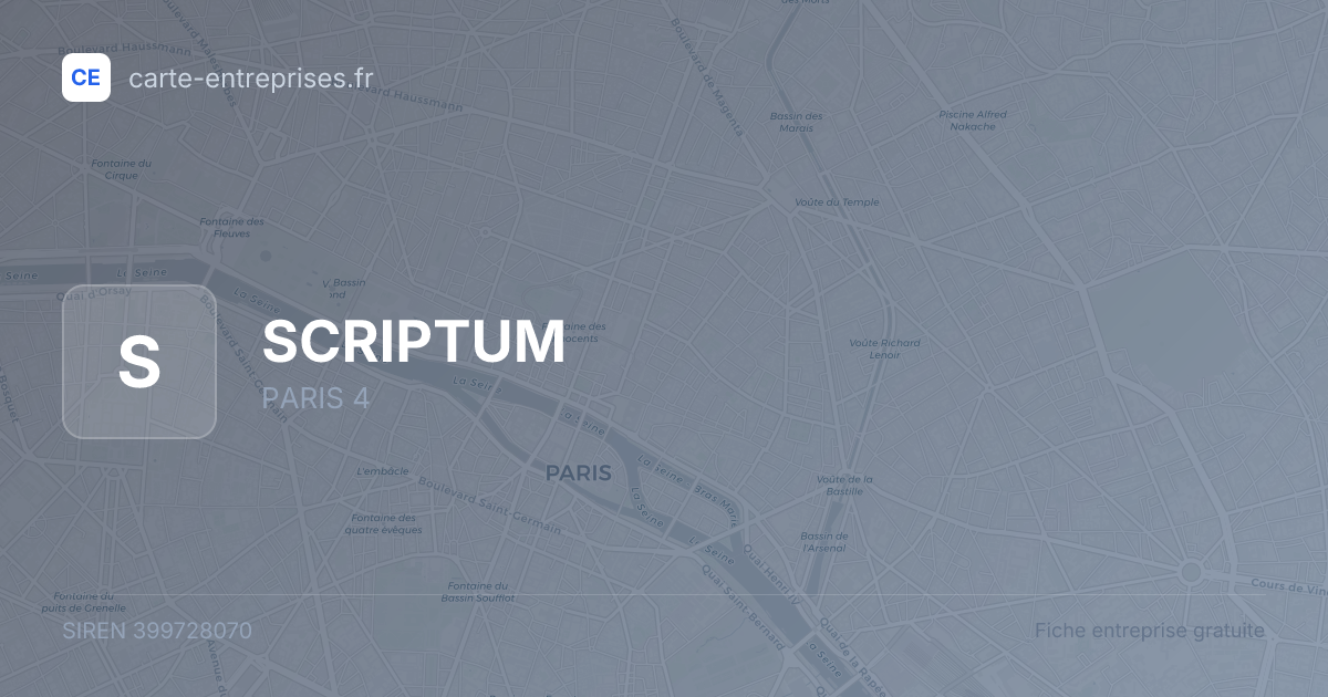 SCRIPTUM — 399728070 — fiche entreprise