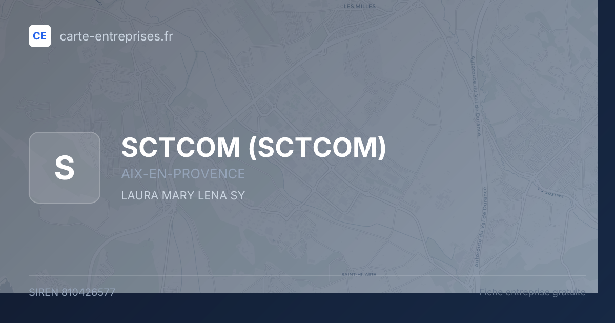 SCTCOM — 810426577 — fiche entreprise