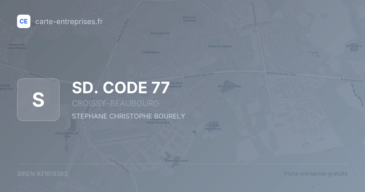 SD. CODE 77 — 921819363 — fiche entreprise
