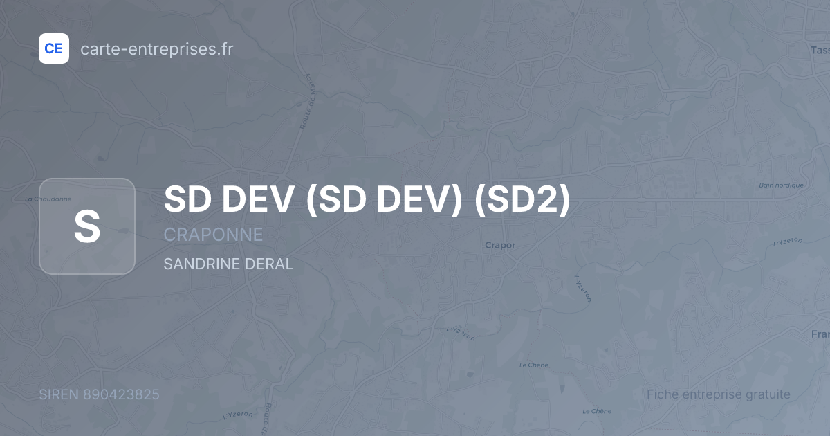 SD DEV (SD DEV) (SD2) — 890423825 — fiche entreprise