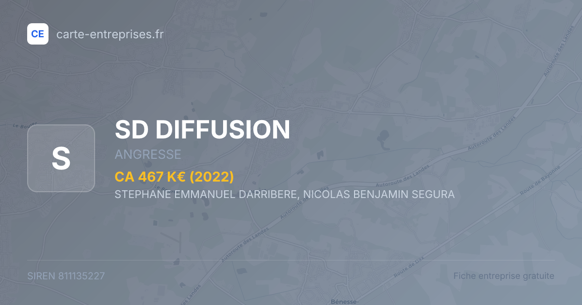 SD DIFFUSION — 811135227 — fiche entreprise