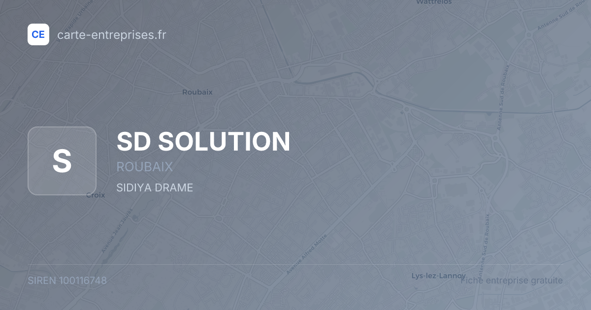 SD SOLUTION — 100116748 — fiche entreprise