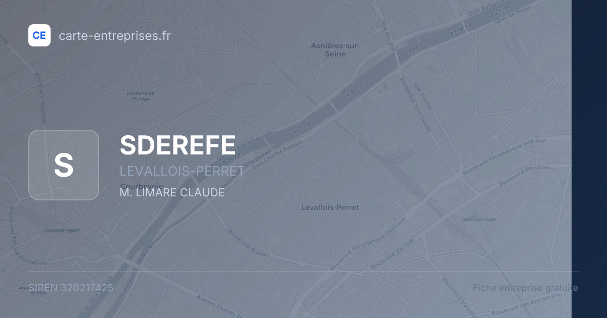 SDEREFE — 320217425 — fiche entreprise