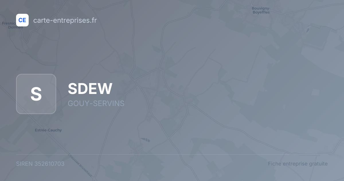 SDEW — 352610703 — fiche entreprise
