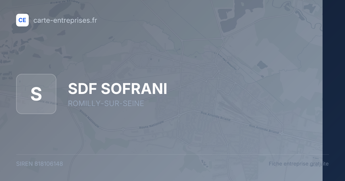 SDF SOFRANI — 818106148 — fiche entreprise