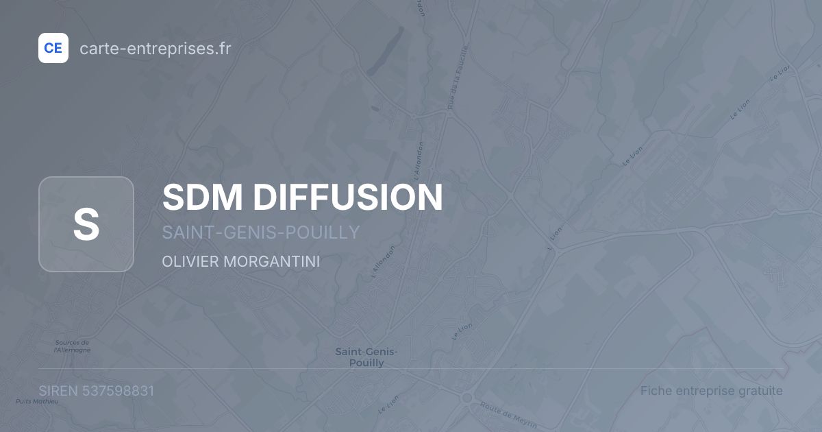 SDM DIFFUSION — 537598831 — fiche entreprise
