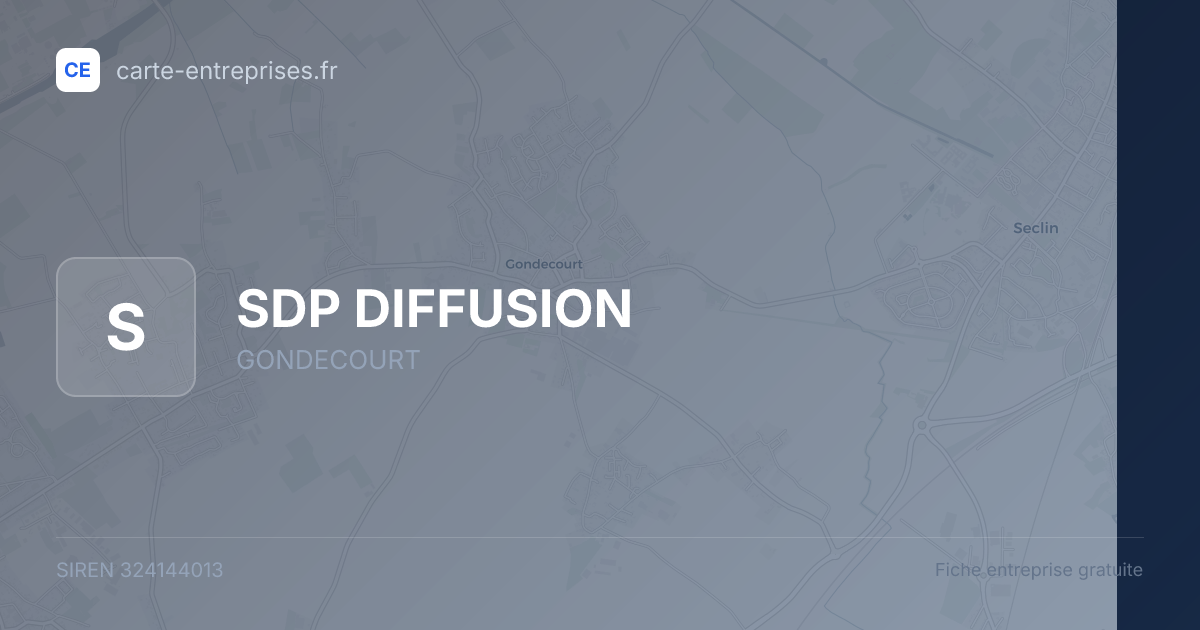 SDP DIFFUSION — 324144013 — fiche entreprise