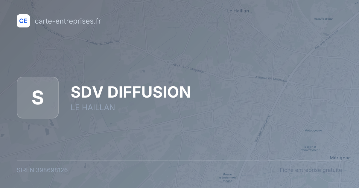 SDV DIFFUSION — 398698126 — fiche entreprise