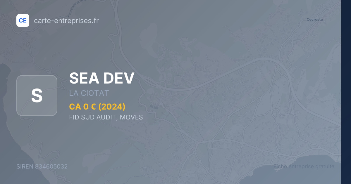 SEA DEV — 834605032 — fiche entreprise