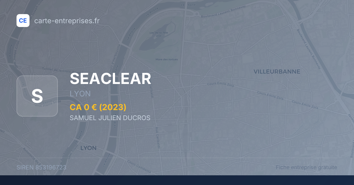 SEACLEAR — 853196723 — fiche entreprise