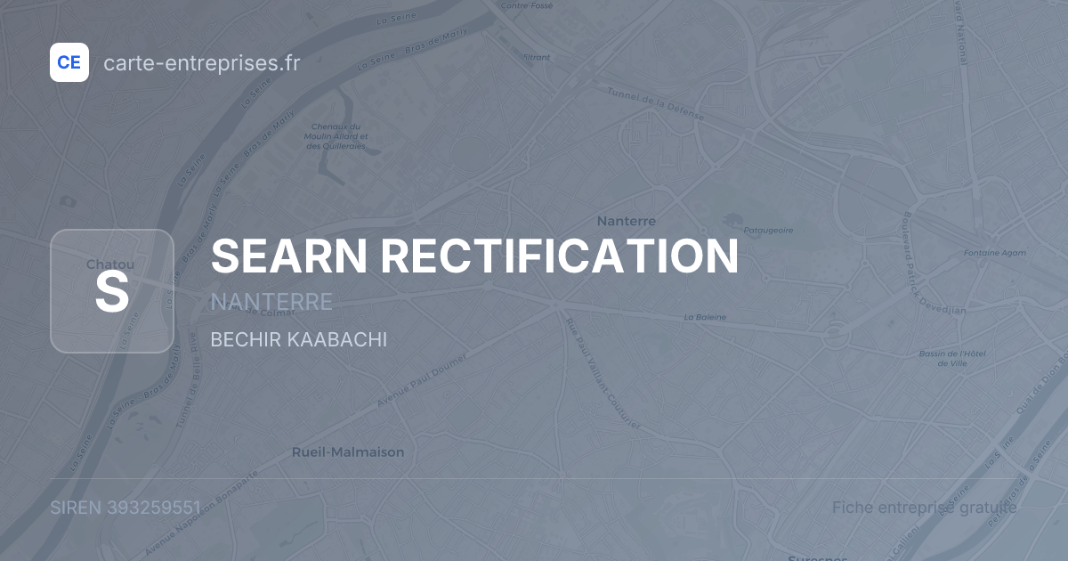 SEARN RECTIFICATION — 393259551 — fiche entreprise