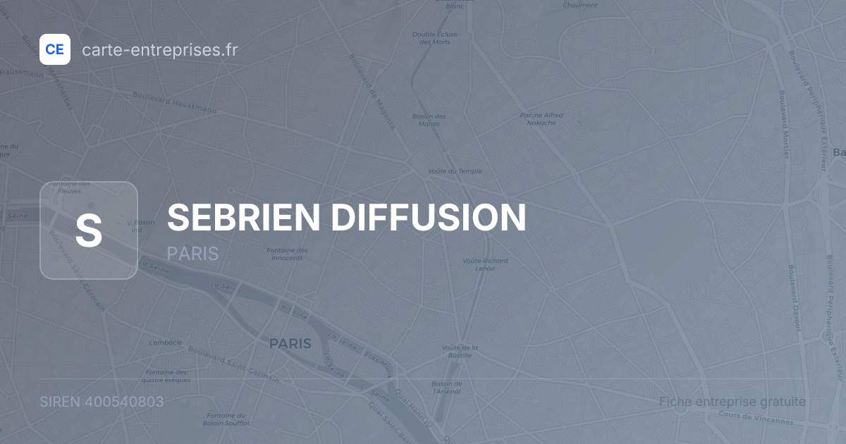 SEBRIEN DIFFUSION — 400540803 — fiche entreprise