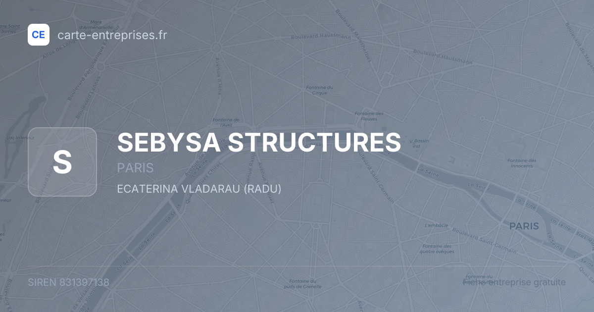 SEBYSA STRUCTURES — 831397138 — fiche entreprise