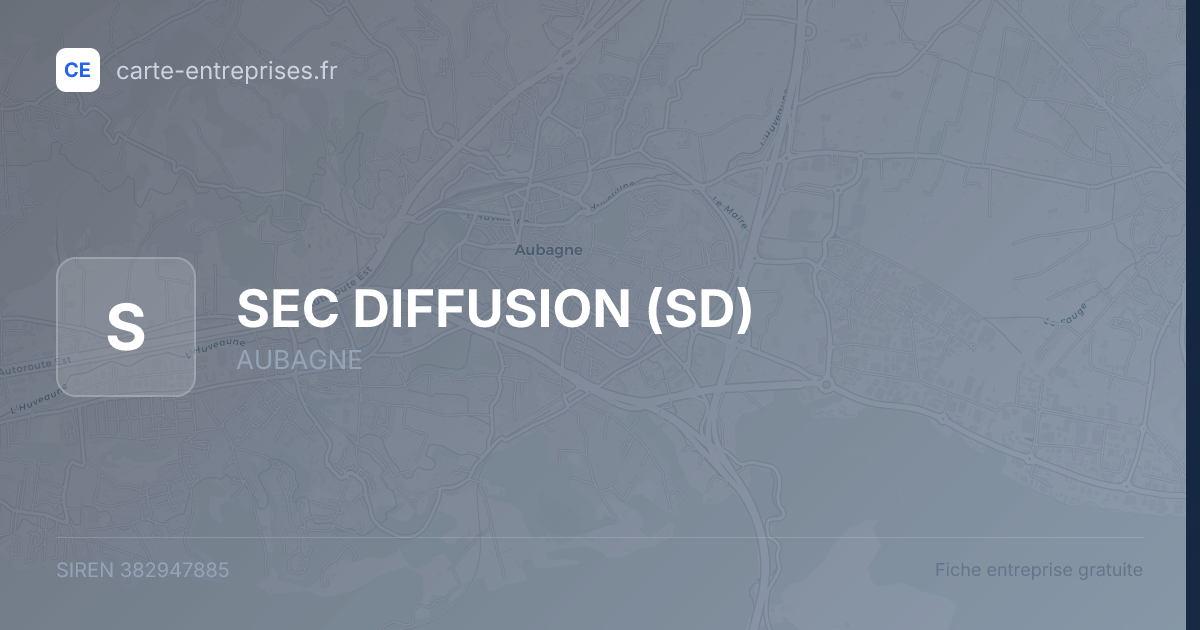 SEC DIFFUSION (SD) — 382947885 — fiche entreprise