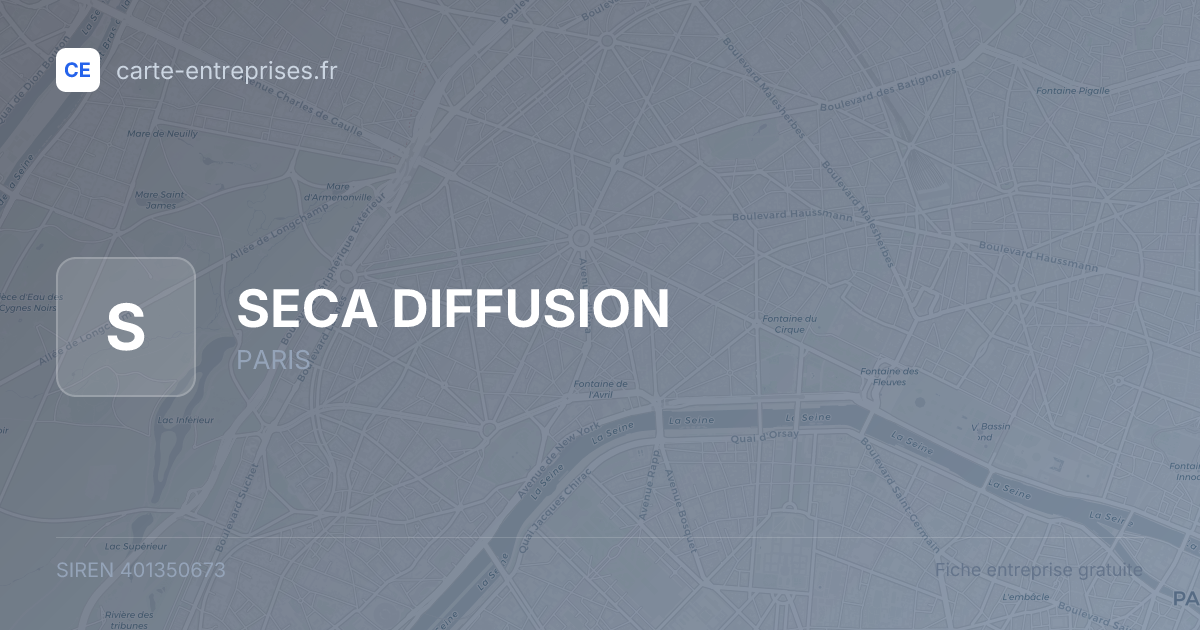 SECA DIFFUSION — 401350673 — fiche entreprise