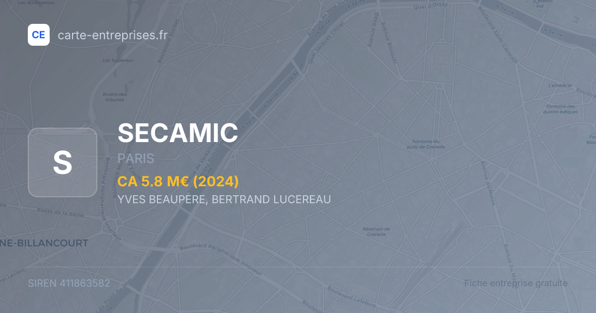 SECAMIC — 411863582 — fiche entreprise