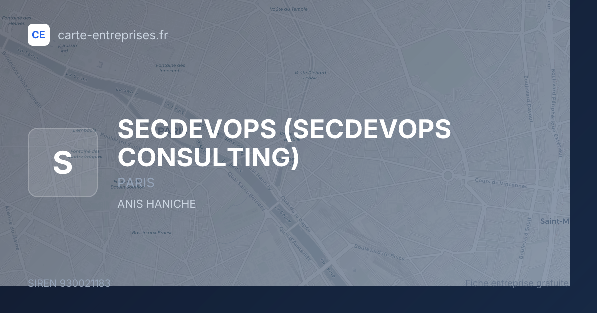 SECDEVOPS (SECDEVOPS CONSULTING) — 930021183 — fiche entreprise